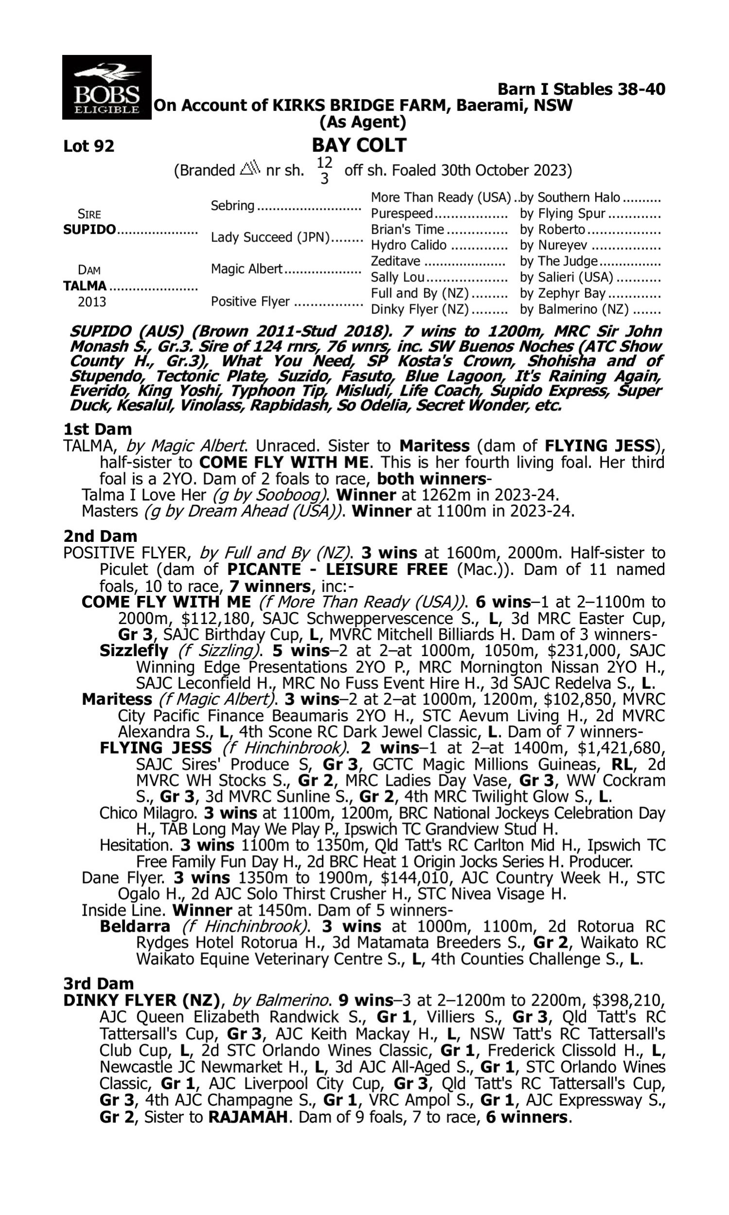 Pedigree for Lot 92 Supido - Talma