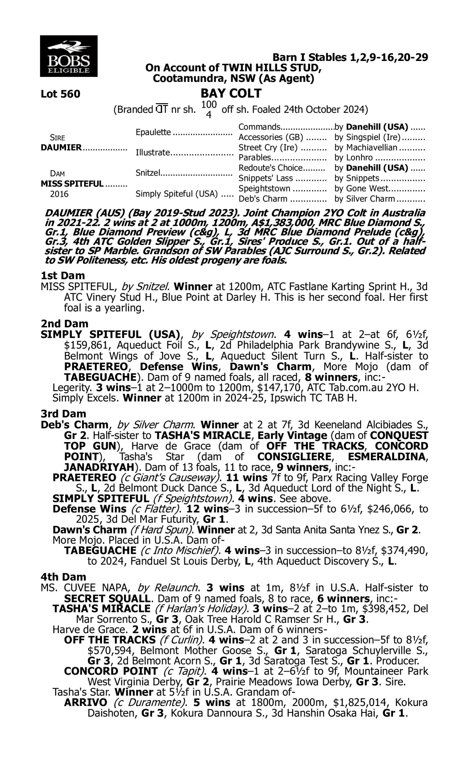 Pedigree for Lot 560 Daumier - Miss Spiteful