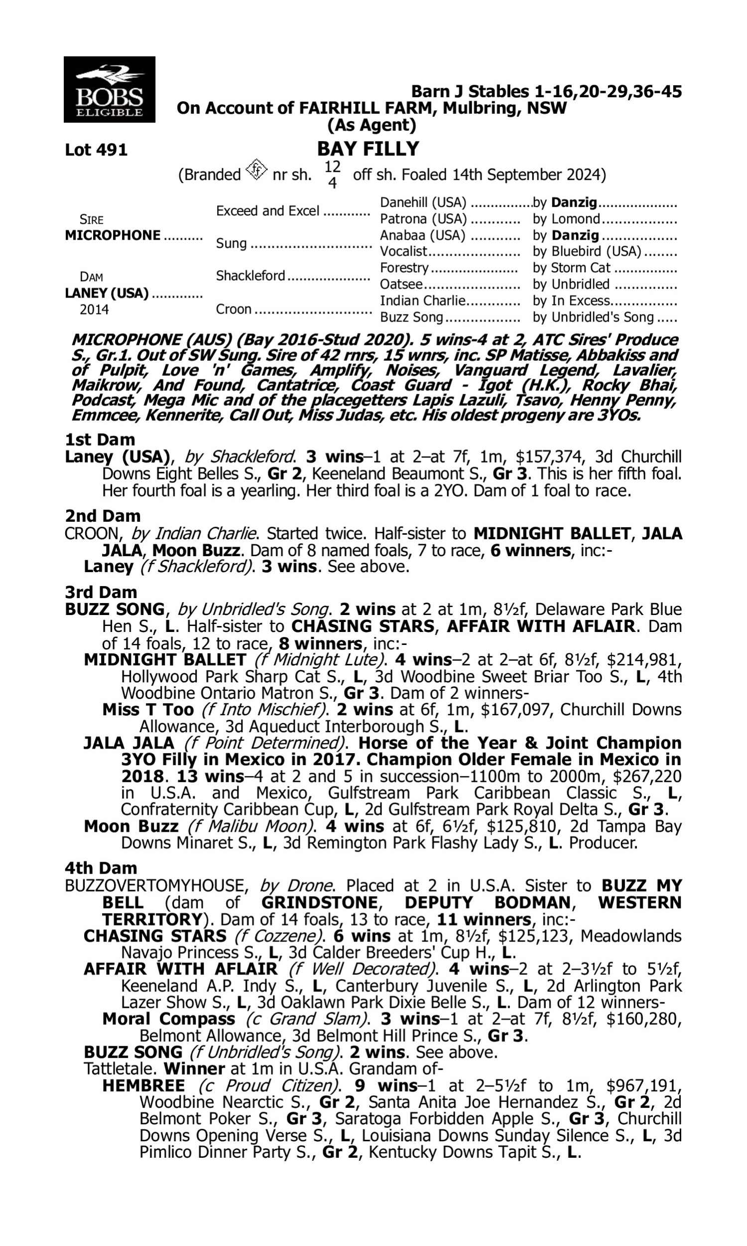 Pedigree for Lot 491 Microphone - Laney (USA)