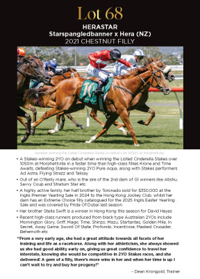 Lot 68: Starspangledbanner / Hera (NZ)