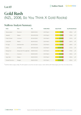 Lot 65: So You Think (NZ) / Gold Rocks
