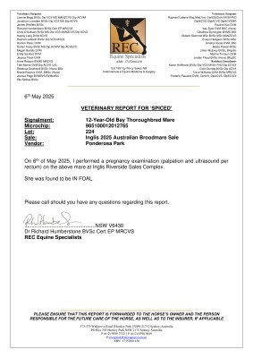 Pregnancy Certificate for Lot 224