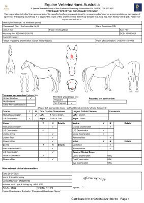 Breeding Report for Lot 16