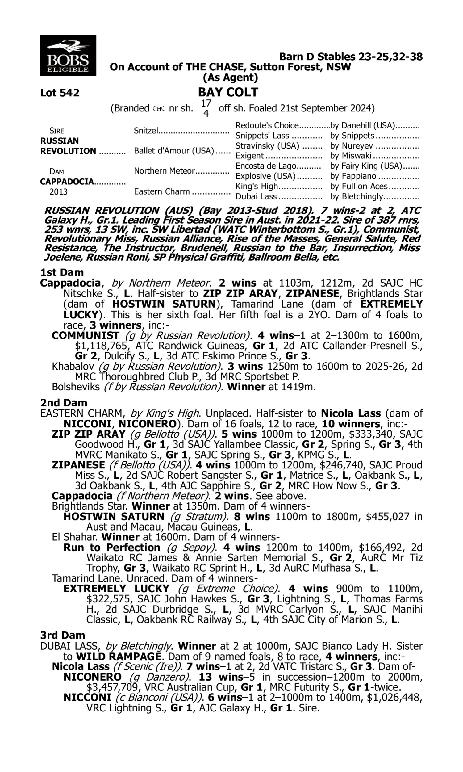 Pedigree for Lot 542 Russian Revolution - Cappadocia