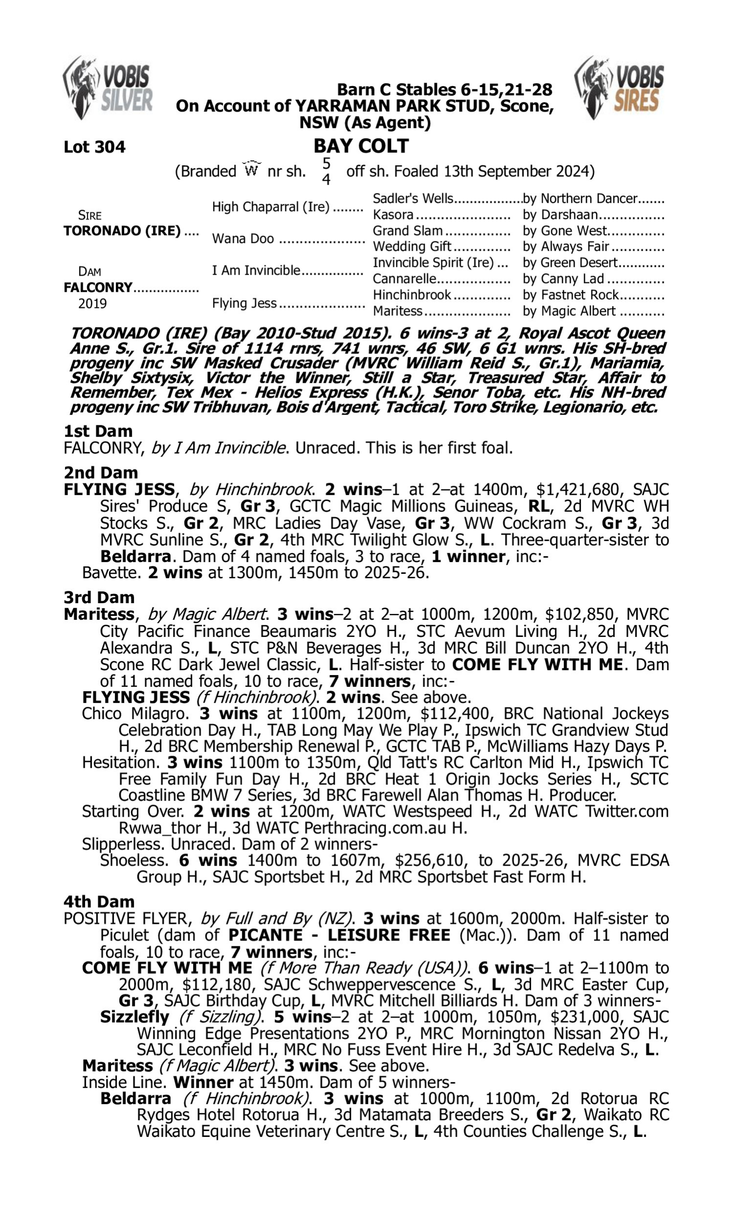 Pedigree for Lot 304 Toronado (IRE) - Falconry