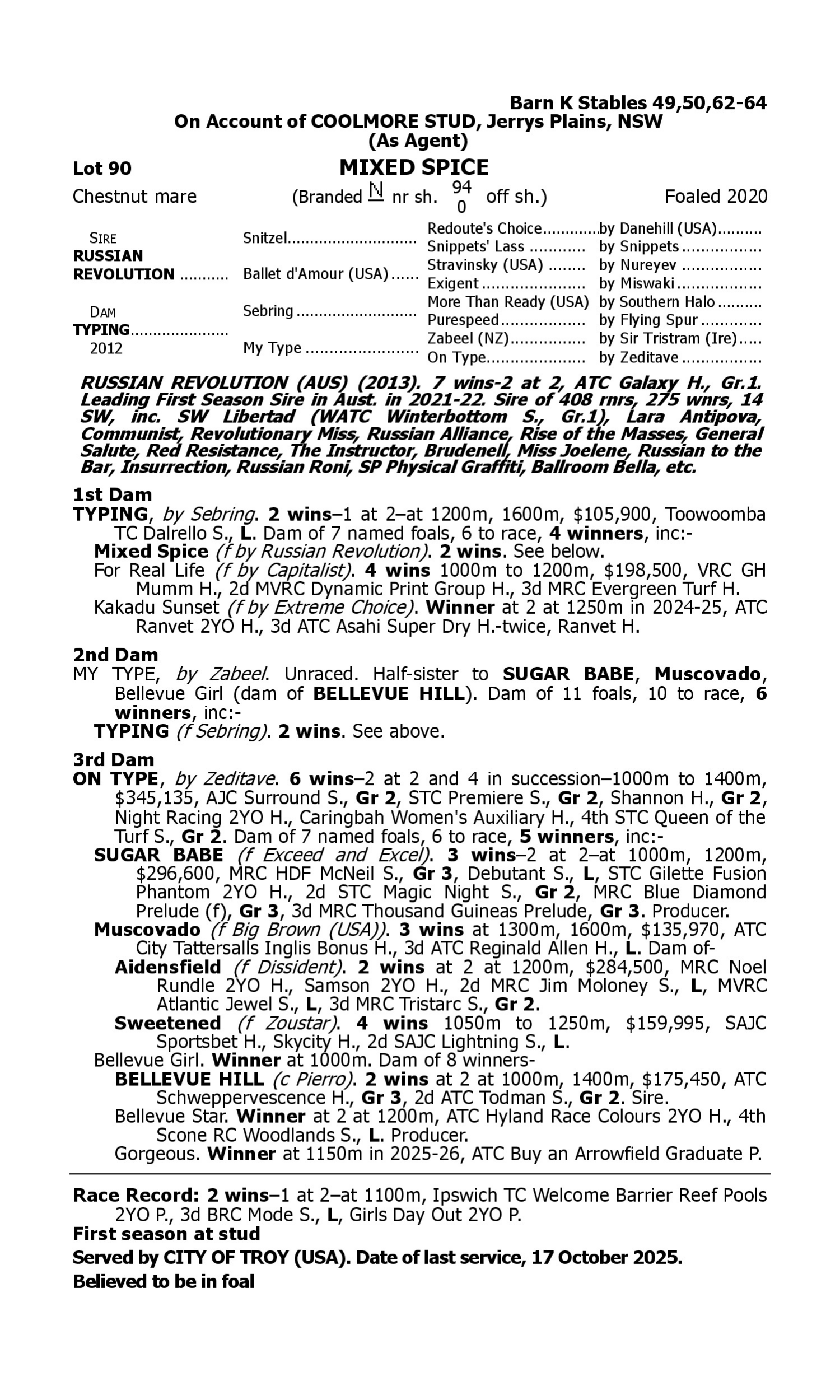 Pedigree for Lot 90 Russian Revolution - Typing
