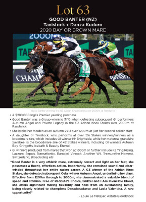 Lot 63: Tavistock (NZ) / Danza Kuduro (NZ)