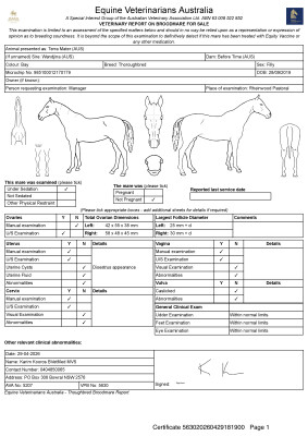 Breeding Report for Lot 12