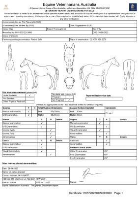 Breeding Report for Lot 16