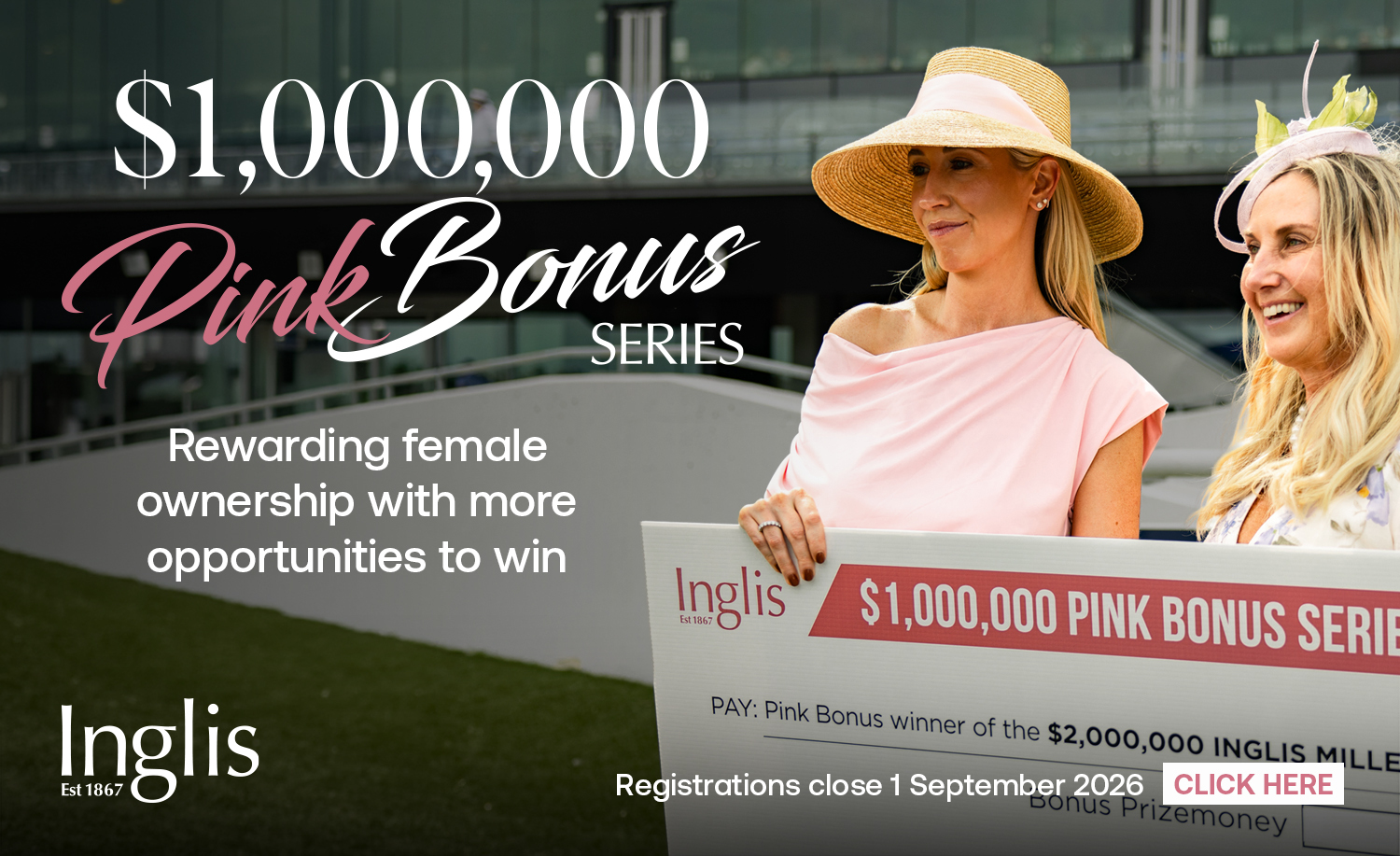 Pink Bonus - registrations close Sept 1